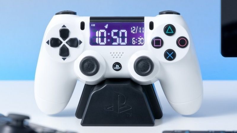 Playstation白色手掣造型鬧鐘