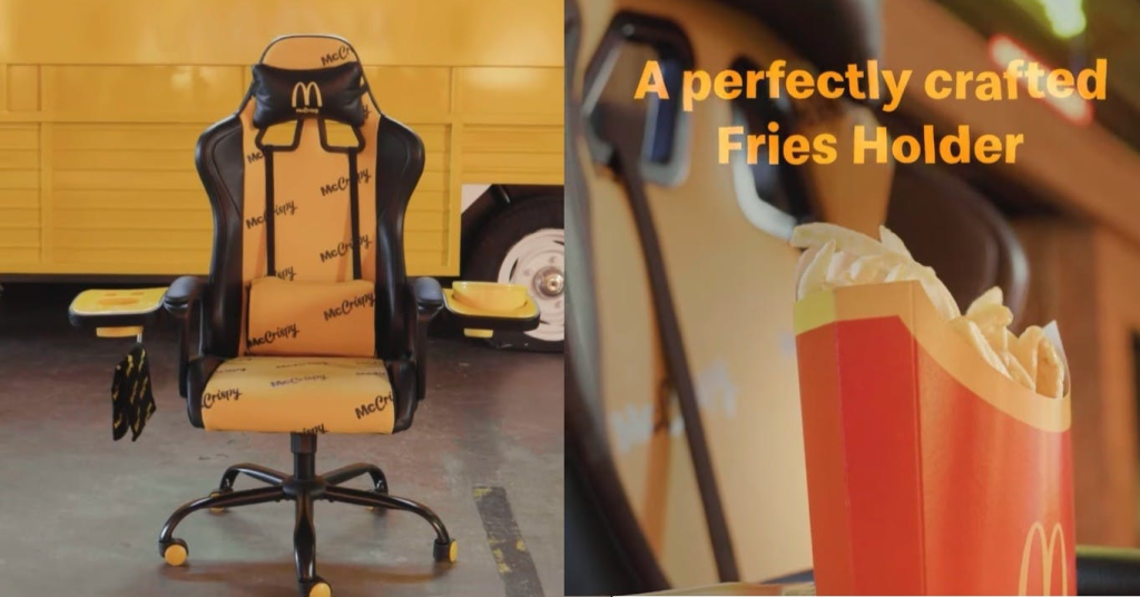 英國麥當勞特製電競椅 有漢堡保溫裝置和薯條專用架 - 職人選物-職人選物