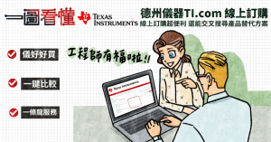 【一圖看懂】工程師有福!德州儀器TI.com 線上訂購超便利,還能交叉搜尋產品替代方案-職人選物